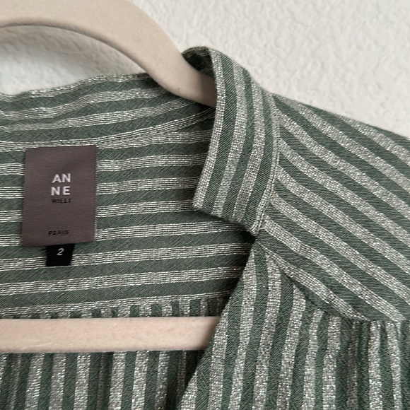 ANNE WILLI PARIS metallic threaded blouse 2 US 8 - Picture 8 of 10